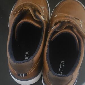 Nautica Kids Tan and Navy Velcro Sneakers